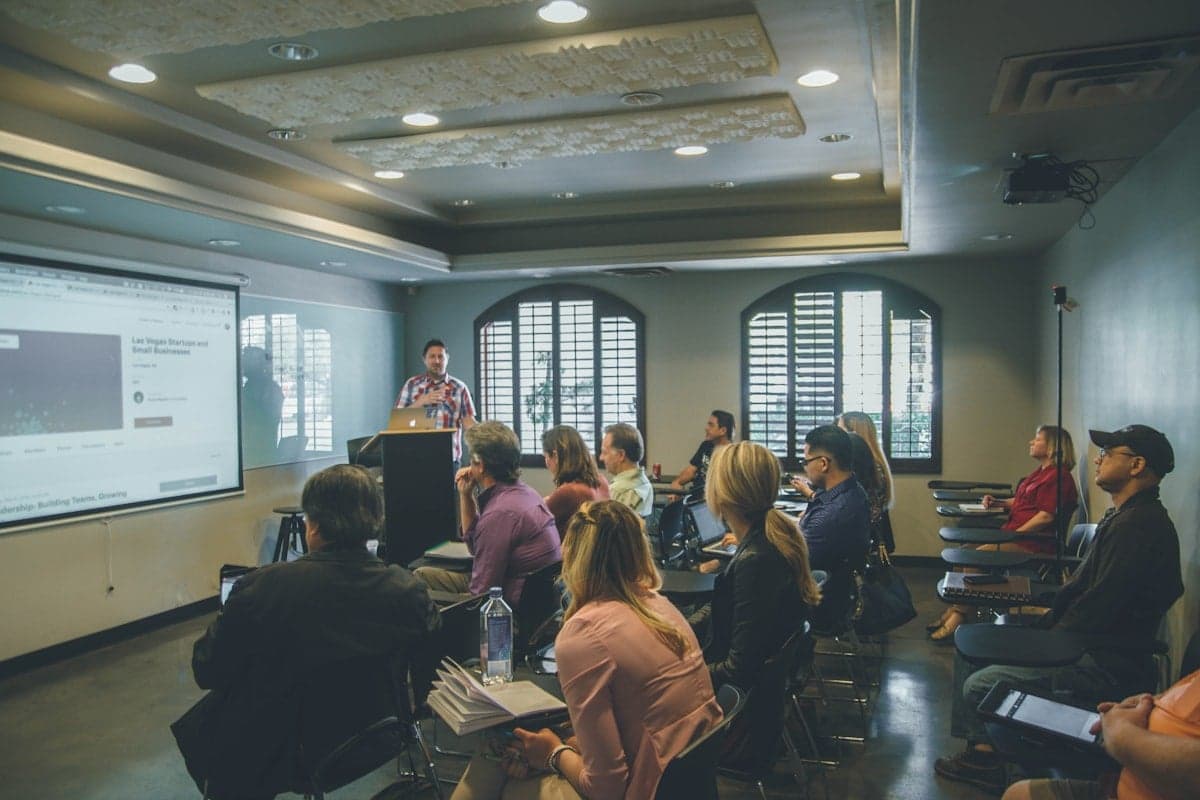 In-person classroom with students and lecturer